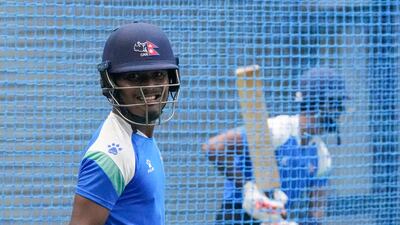 Nepal's captain Rohit Paudel in the nets ahead of the Asia Cup clash with India in Pallekele on Monday, September 4. AP
