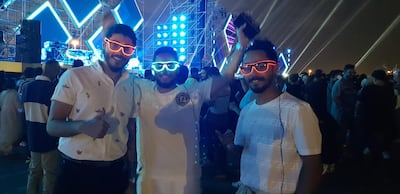 Abdul Rahman Rizk (far left) and Abdullah Hamza (far right) say Saudi Arabians are passionate music fans. Picture by Saeed Saeed.