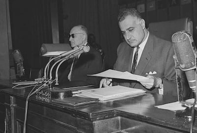President Gamal Nasser of Egypt (right) can be seen wearing the watch while giving a speech at Cairo University in 1967. Photo: Sotheby's