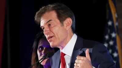 Pennsylvania Republican US Senate hopeful Dr Mehmet Oz speaks at his primary election night watch party in Newtown. Reuters
