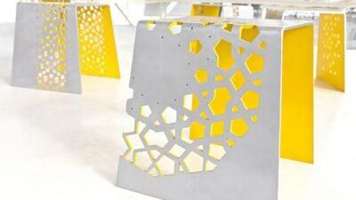 Andre C Meyerhan's Space Clips on display at The Universe of Patterns. Courtesy Swiss Art Gate UAE