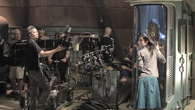 Sally Hawkins and Doug Jones on the set of 'The Shape of Water'. Courtesy Twentieth Century Fox Film Corporation All Rights Reserved