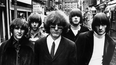 The Byrds in London during their British tour in the 1960s. Crosby, far left, was a founding member of the Californian folk-pop-rock group. Getty Images