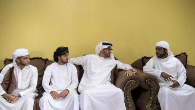 Sheikh Mohammed bin Zayed, Crown Prince of Abu Dhabi and Deputy Supreme Commander of the Armed Forces, offers condolences to the family of Nader Mubarak Eisa Soliman, who died while serving with the UAE Armed Forces in Yemen. Rashed Al Mansoori / Crown Prince Court - Abu Dhabi