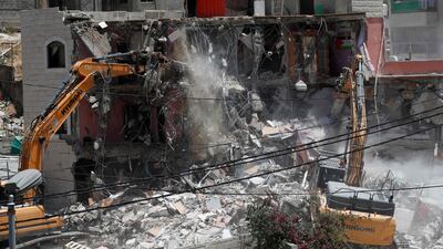 A Palestinian house being demolished in the East Jerusalem neighbourhood of Silwan. AFP