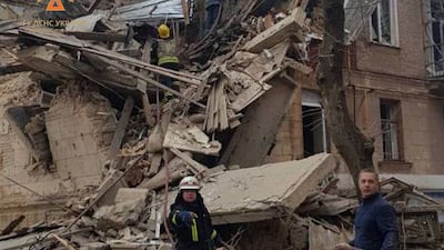 The aftermath of a missile strike on President Volodymyr Zelenskyy’s home city of Kryvyi Rih, central Ukraine.