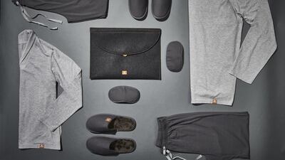 Emirates first class lounge wear with Hydra Active Microcapsule Technology, designed to keep skin hydrated during the flight. Courtesy Emirates