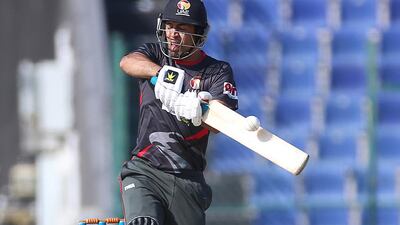 Rohan Mustafa top-scored for the UAE on Friday against Afghanistan at the Asia Cup with a 50-ball 77. Ravindranath K / The National