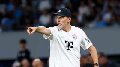 Bayern Munich manager Thomas Tuchel reacts on the touchline during the game. Reuters