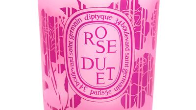 Rose Duet candle, Dh275, Diptyque at Harvey Nichols. Courtesy: Harvey Nichols