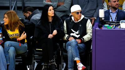 Model Liberty Ross and entrepreneur Jimmy Iovine at Crypto.com Arena. AFP