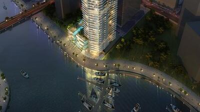 The 52-storey Stella Maris Tower, located in the Dubai marina, will include retail, F&B, gym, pool and other amenities. Overlooking the marina, Arabian Gulf and Dubai Eye project the development will have 279 residential units encompassing 1, 2, 3 and 4 bedroom apartments as well as townhouses and penthouses. Rendering courtesy Bloom Properties