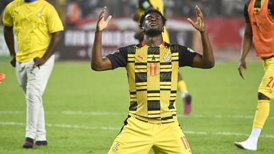 Osman Bukari celebrates after Ghana's victory over Nigeria that sealed their spot at the 2022 World Cup in Qatar. AFP