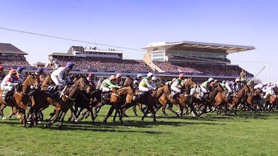 File photo of the start of the 155th Grand National at Aintree in Liverpool. Reuters
