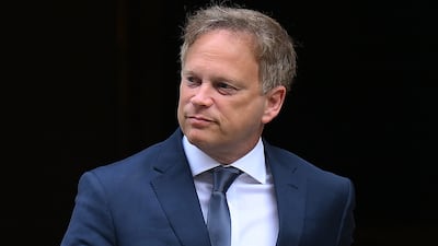 Britain's Defence Secretary Grant Shapps leaves Number 10 Downing Street in London. AFP