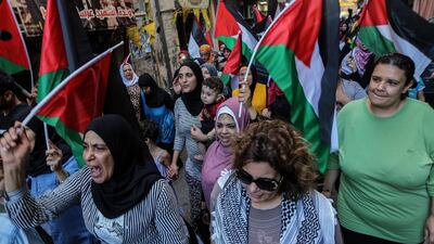 Palestinians protest against the Bahrain Conference, and the so-called 'century deal' during a rally organized by "factions of the Palestine Liberation Organization" and Fatah in the Bourj Barajneh Palestinian refugees camp, in southern suburb of Beirut, Lebanon. EPA