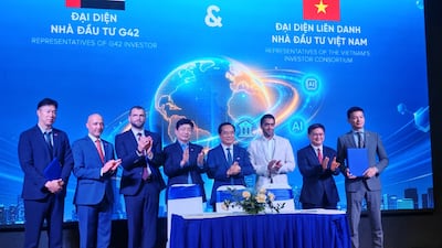 G42 and Vietnamese officials at the signing of the agreement. Photo: G42