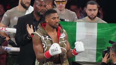 Anthony Joshua ahead of his bout against former YouTuber Jake Paul. AP
