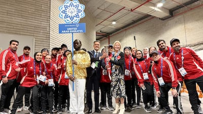 The UAE team at the opening ceremony in Turin. Special Olympics UAE