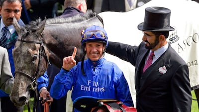 Frankie Dettori and Sheikh Mohammed bin Rashid Al Maktoum with Opinion Pole, the winner of The Gold Cup on Ladies Day during Royal Ascot at Ascot Racecourse on June 21, 2012 in Ascot, England. Getty Images