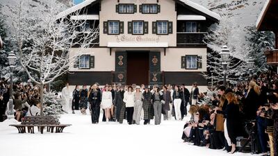 The winter wonderland for Chanel's Fall/Winter 2019-2020 women's ready-to-wear collection. Photo: Reuters