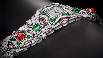 The Bulgari MVSA High Jewellery timepiece is priced at Dh4.19 million. Courtesy The Portsmouth Group