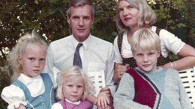 Heard with his wife, Frauke, and children in the UAE in 1985. Photo: David Heard / Frauke Heard-Bey
