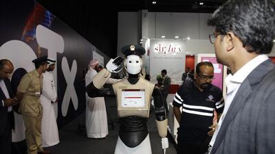 The 4th Gulf Information Security Exhibition and Conference saw the Dubai police introduce a robocop. Anna Nielsen for The National