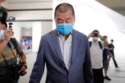 Media mogul Jimmy Lai Chee-ying, founder of Apple Daily, arrives West Kowloon Magistrates' Courts to facing a criminal intimidation charge in Hong Kong, China August 20, 2020 Reuters