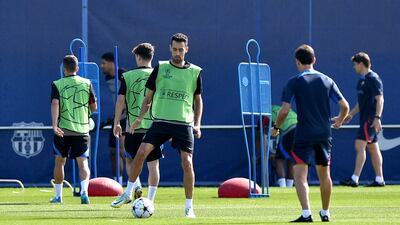 Barcelona's Sergio Busquets during training at the Joan Gamper training ground. Reuters