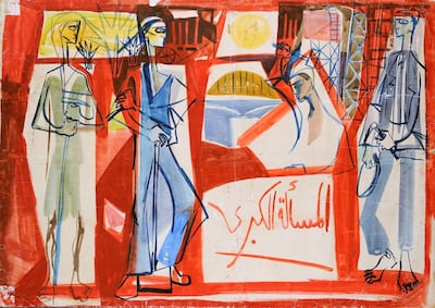Meem offered Mahmoud Sabri's vibrant drawing from the 1960s for $140,000 at Årt Dubai this year. Photo: Meem Gallery