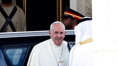 The pontiff exiting the Kia Soul. Photo: EPA