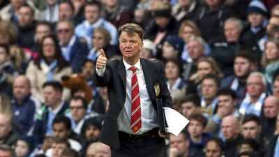 Manchester United’s Manager Louis van Gaal reacts during the English Premier League soccer match between Manchester City and Manchester United in Manchester, Britain, 20 March 2016. Manchester United won 1-0. EPA/NIGEL RODDIS