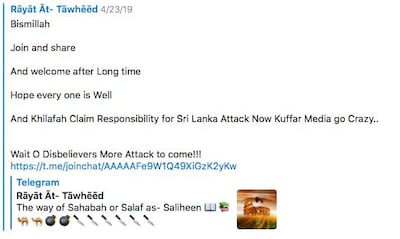 Screengrab of Telegram group announcement. Courtesy Chelsea Daymon