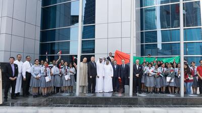 JW Marriott Marquis Dubai celebrated Flag Day with a ceremonial flag raising at 11am in front of the world’s tallest hotel. The flag was raised by the hotel’s general manager, Bill Keffer, Hisham Al Aqtash, director of protocol and government relations, and a DTCM representative. Courtesy JW Marriott Marquis Dubai