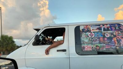 Cesar Sayoc's van is seen in Boca Raton, Florida, US, October 18, 2018. Reuters