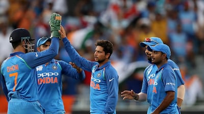 Kuldeep Yadav could not have taken a wicket at a more crucial time for India. Chris Whiteoak / The National