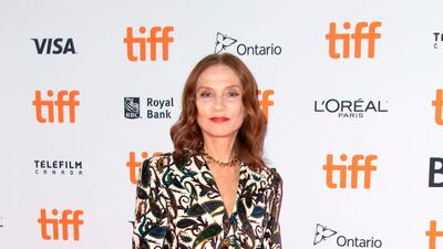 Legendary French actress Isabelle Huppert in a bold Chloe suit. Photo / AFP