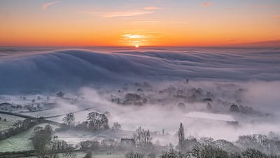 Glastonbury in Somerset, UK on a cold winter's morning, as captured by Michelle Cowbourne.