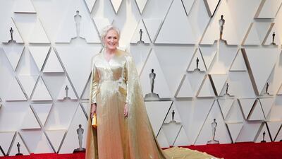 Glenn Close in Carolina Herrera. Photo: EPA