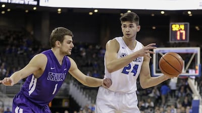 Creighton's Kobe Paras (24) is defended by Truman State's Nikola Pesic (1) during an NCAA college basketball game in Omaha, Nebraska on January 14, 2017. Nati Harnik / AP