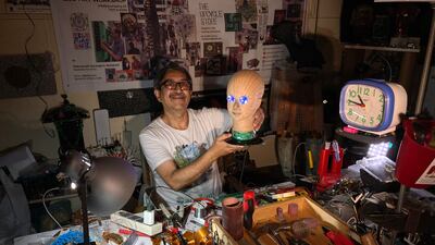 Davangere likes to dismantle old laptops, floppy disks, speakers, medical equipment set top boxes and mobile phones. Photo: Vishwanath Mallabadi Davangere