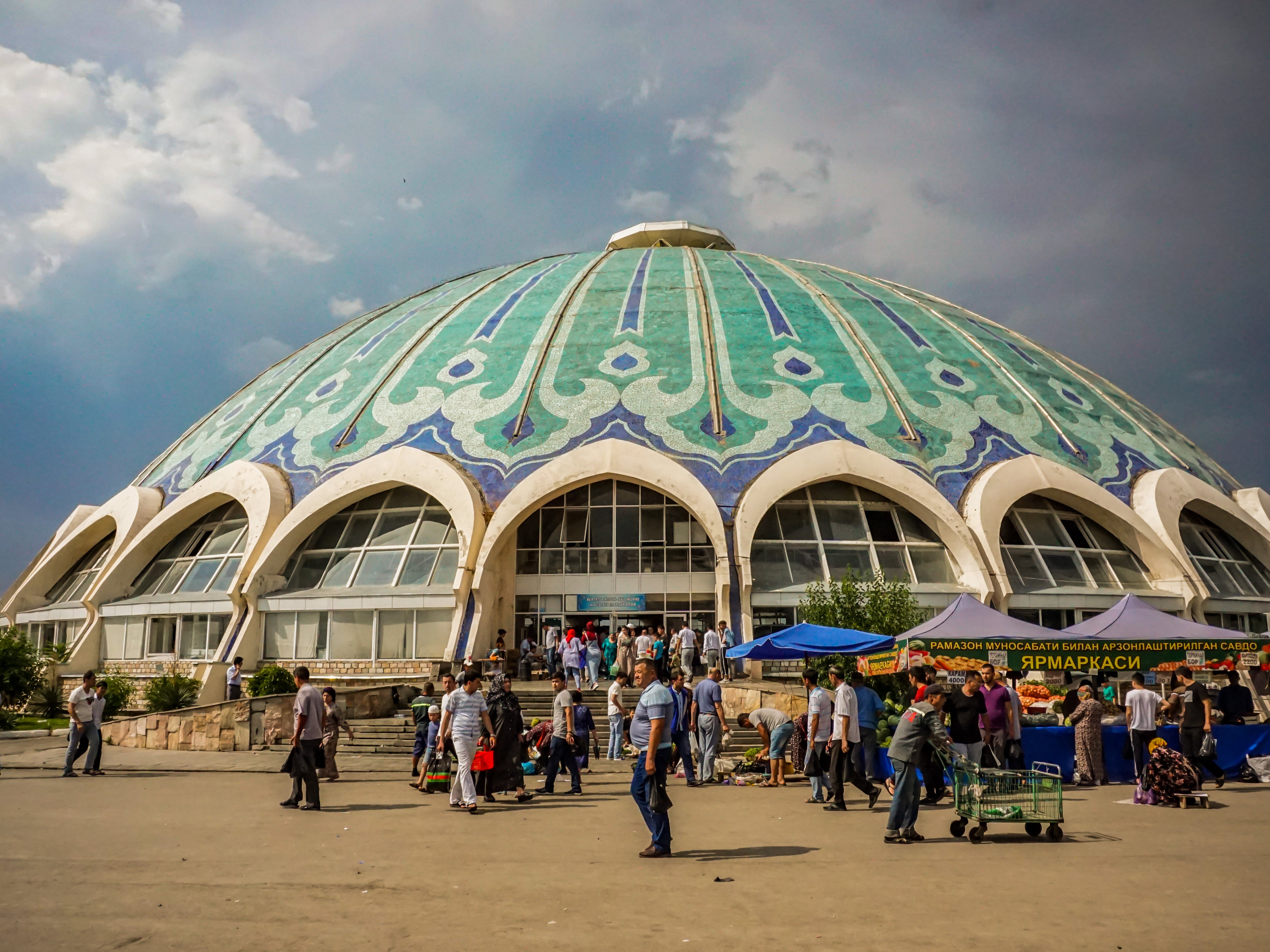 Chorsu Bazaar's famous domed exterior. Getty Images