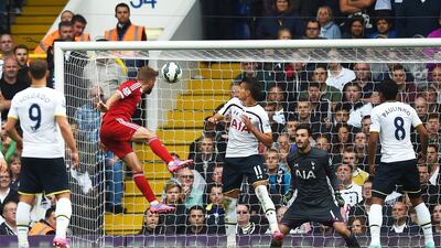 West Bromwich Albion’s James Morrison, second from left, scores his side's winning goal against Tottenham Hotspur at White Hart Lane. Tim Ireland / AP Photo