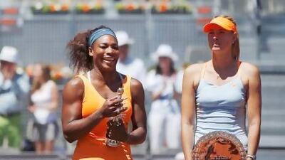 Serena Williams, left, had little trouble dispatching Maria Sharapova at the final of the Madrid Open, and though the Rome Masters is next the American is already thinking of Roland Garros and the French Open.