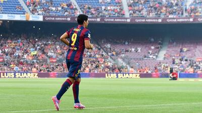 Luis Suarez made his first appearance for Barcelona in a pre-season friendly against Mexican side Club Leon in August. David Ramos / Getty Images / August 18, 2014