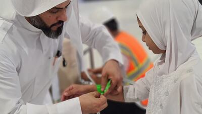 The wristband scheme is designed to take care of young visitors to help ensure their parents are able to perform Hajj with ease and comfort. Photo: The General Presidency of the Grand Mosque and the Prophet's Mosque