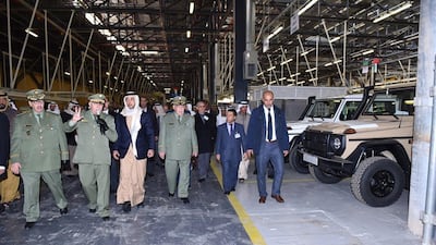 Sheikh Mansour bin Zayed is given a tour of the Mercedes-Benz factory in Algeria. Wam