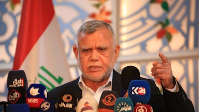 Remarks by Hadi Al Amiri, head of the Badr Organisation, have led to a legal complaint and calls for an investigation. Getty Images