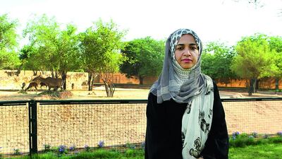 Muna Al Dhaheri, who is the chief officer for conservation and education at Al Ain Zoo. Mona Al Marzooqi / The National